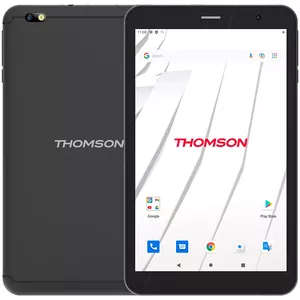 THOMSON TEO8 LTE, 8 collu (1280X800) HD displejs, Quad Qore SC9832E, 2 GB RAM, 32 GB ROM, 1xNANO SIM, 1xMicroSD, 1xMicroUSB, 2.0MP priekšējā kamera, 5.0MP aizmugurējā kamera, WiFi AC, 4G LTE, BT 4.0, 4000mAh 3.8V akumulators, plastmasas/melns, Android 13Go Edition
