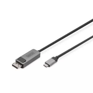 Digitus DB-300334-020-S video kabeļu aksesuārs 2 m USB Veids-C DisplayPort Melns