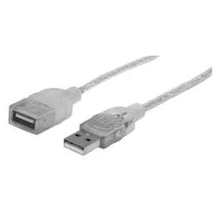 Manhattan 336314 USB kabelis 1,8 m USB 2.0 USB A Sudrabs