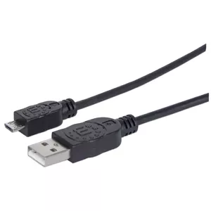 Manhattan 307178 USB kabelis 1,8 m USB 2.0 USB A Micro-USB B Melns