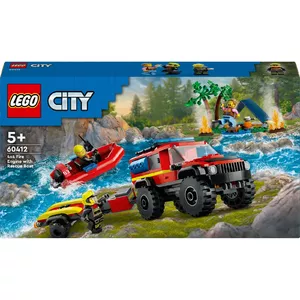 LEGO City apvidus ugunsdzēsēju mašīna ar glābšanas laivu (60412)