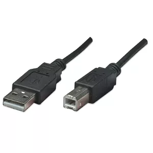 Manhattan 374507 USB kabelis 0,5 m USB 2.0 USB A USB B Melns