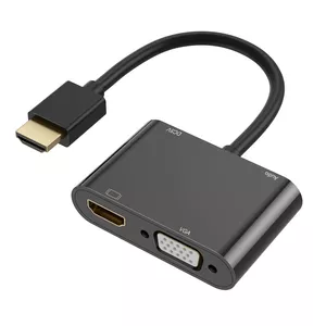 Riff Dual display 4K HDMI adapter to HDMI + VGA + 3.5mm jack + micro usb (0.25m)