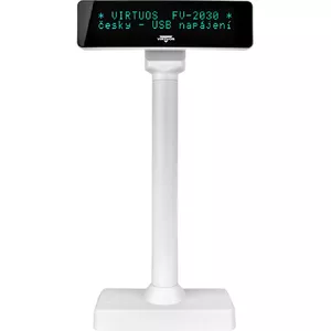 VFD displejs FV-2030W 2x20, 9 mm, USB, balts
