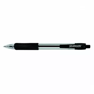 STANGER Ball Point Pens 1.0 Softgrip retractable, black, 1pcs 18000300039