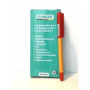 STANGER lodīšu pildspalvas ar 0,7 smalkās pildspalvas smalkās pildspalvas Softgrip, sarkanas, 1 gab. 18000300057