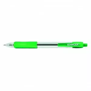 STANGER Ball Point Pens 1.0 Softgrip rertactable, green, 1pcs 18000300041