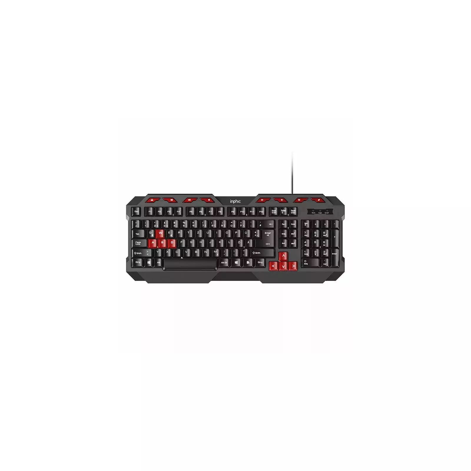 Klawiatura Przewodowa Inphic V610 Czarno Czerwona V610 Keyboards