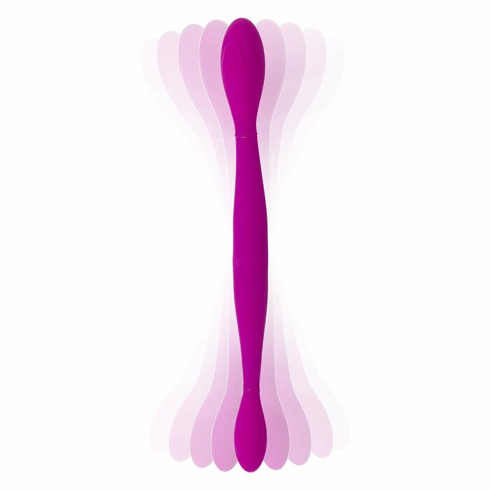 Фаллоимитатор двусторонний с вибропулей Toyfa Double Dildo, фиолетовый УТ-00002015 - TOYFA - Двухсторонние фаллоимитаторы - Купить