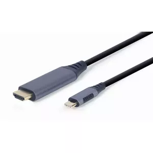 Gembird CC-USB3C-HDMI-01-6 video kabeļu aksesuārs 1,8 m USB Veids-C HDMI Type A (Standard) Melns, Pelēks
