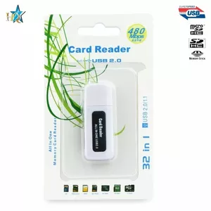 HQ USB 2.0 Flash Stick Card reader 15in1 Micro SD / SD / Mini SD / XD / MS Duo / MMC White 