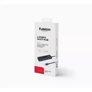 Fusion USB-C līdz 4 x USB 3.0 sadalītājs 5 Gb/s melns (EU Blister)