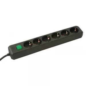 Brennenstuhl Eco power extension 1.5 m 6 AC outlet(s) Black