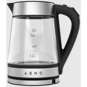 AENO EK1S electric kettle 1.7 L 2200 W Black, Silver, Transparent