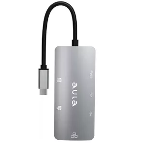 Aula OT-UC-910 6in1 Hub USB-C to Hdmi 4K 60Hz / 2x USB 2.0 / USB 3.0 / PD charge / RJ45 Internet 