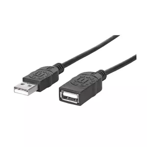 Manhattan 338653 USB kabelis 1,8 m USB 2.0 USB A Melns