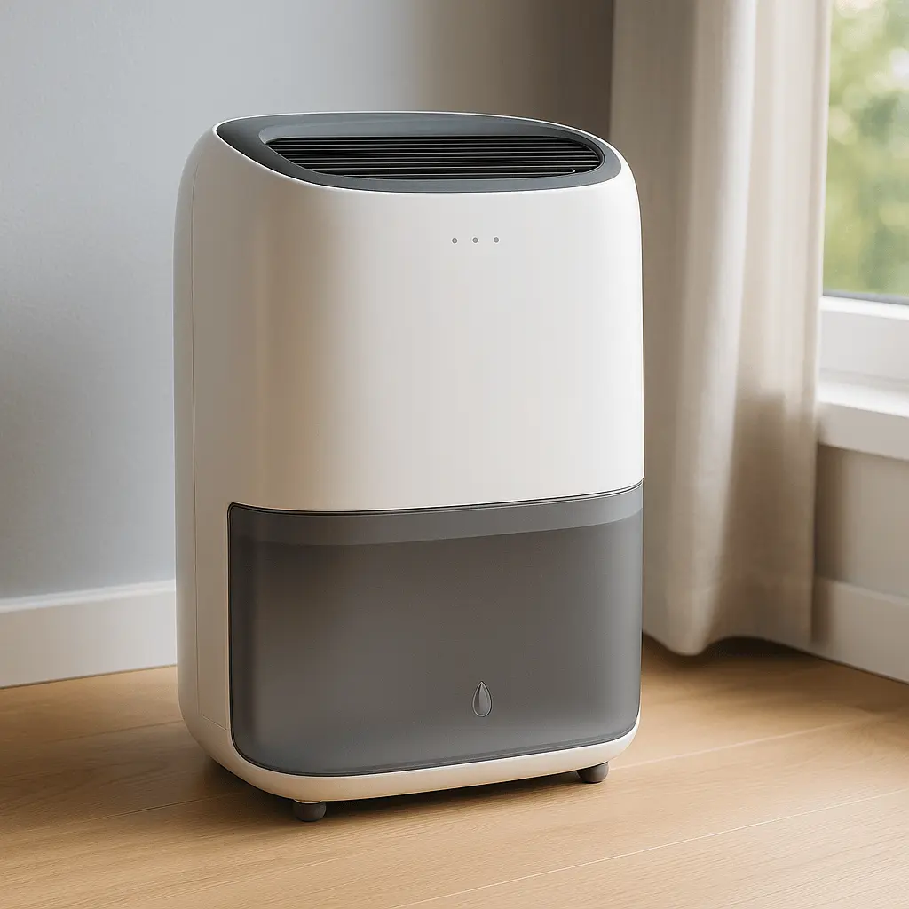 What is an air dehumidifier and how does it help save money during the heating season?