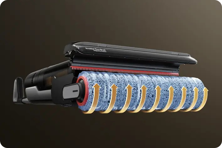 Self‑cleaning brush with TangleCut scraper
