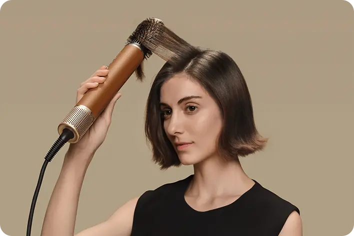 Round brush for added volume and natural shape