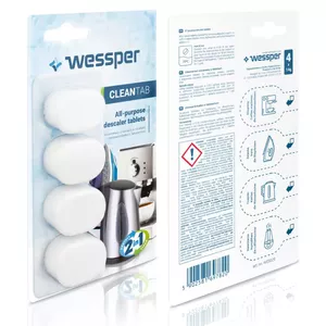 Descaler tablets wessper WES029, multi-purpose descaling for appliances, 4 pcs pack