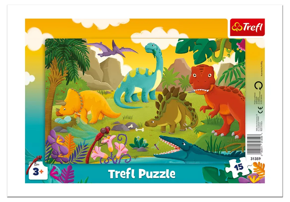 TREFL Rāmīšu puzle Dinosaurs — 15 detaļas Photo 2