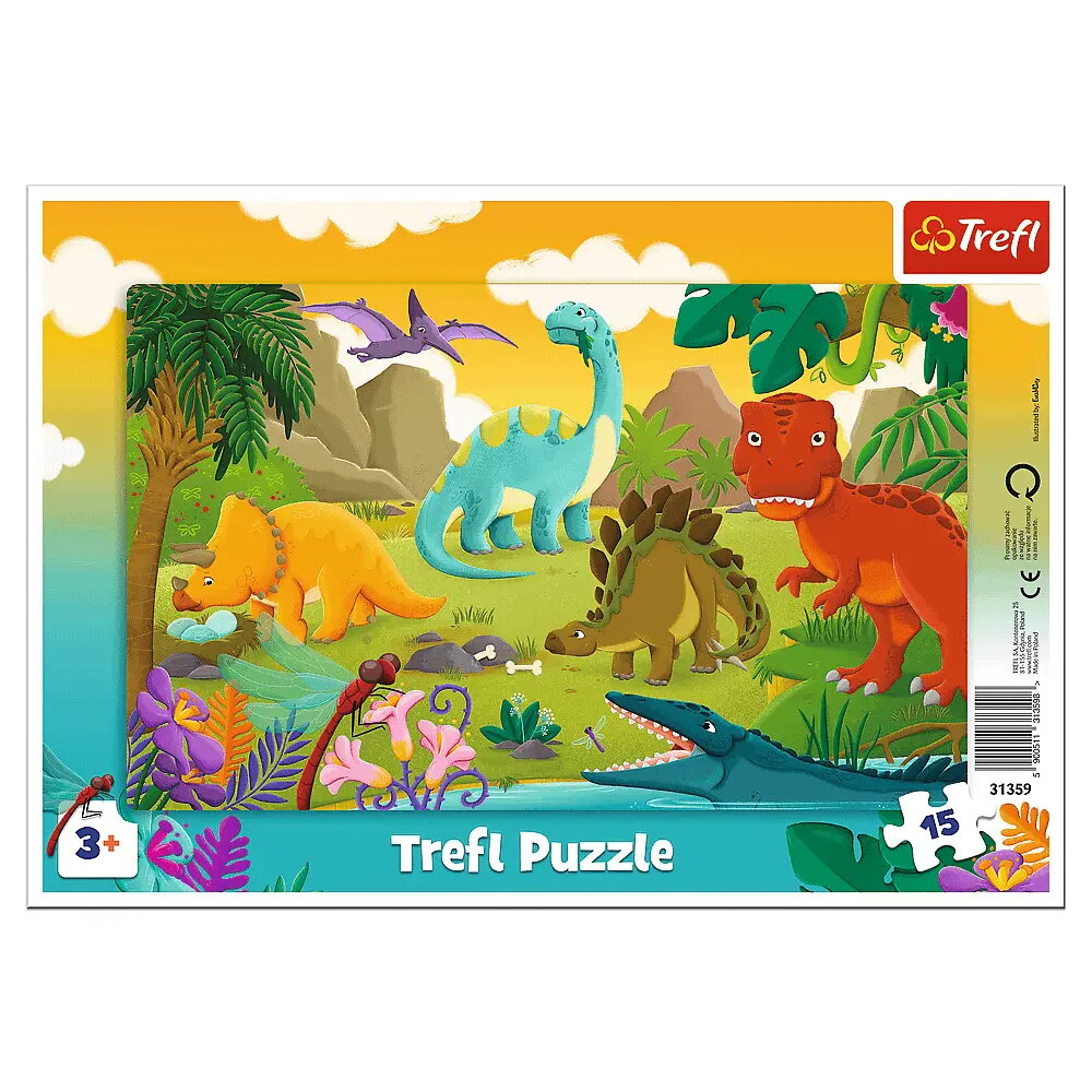 Trefl 31359 Puzle Dinozauri 15 detaļas
