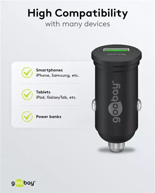 Автомобильное зарядное устройство Goobay Dual-USB USB-C PD 45W Photo 10