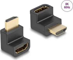 DeLOCK High Speed HDMI adapteris vīriešu uz sieviešu leņķis 8K 60 Hz melns