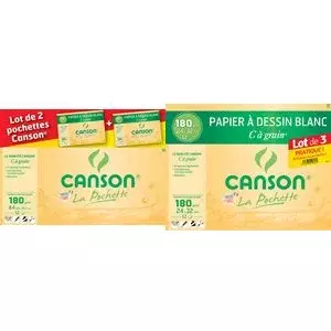 CANSON Zeichenpapier "C" à Grain, DIN A4, 2er Set 180 g/qm - 1 Stück (C32002K002)