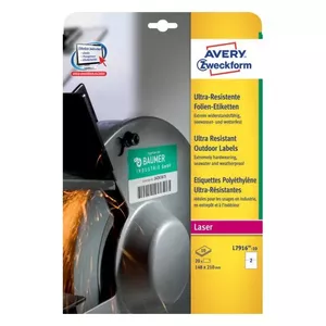 Avery L7916-10 self-adhesive label Rectangle Permanent White 20 pc(s)