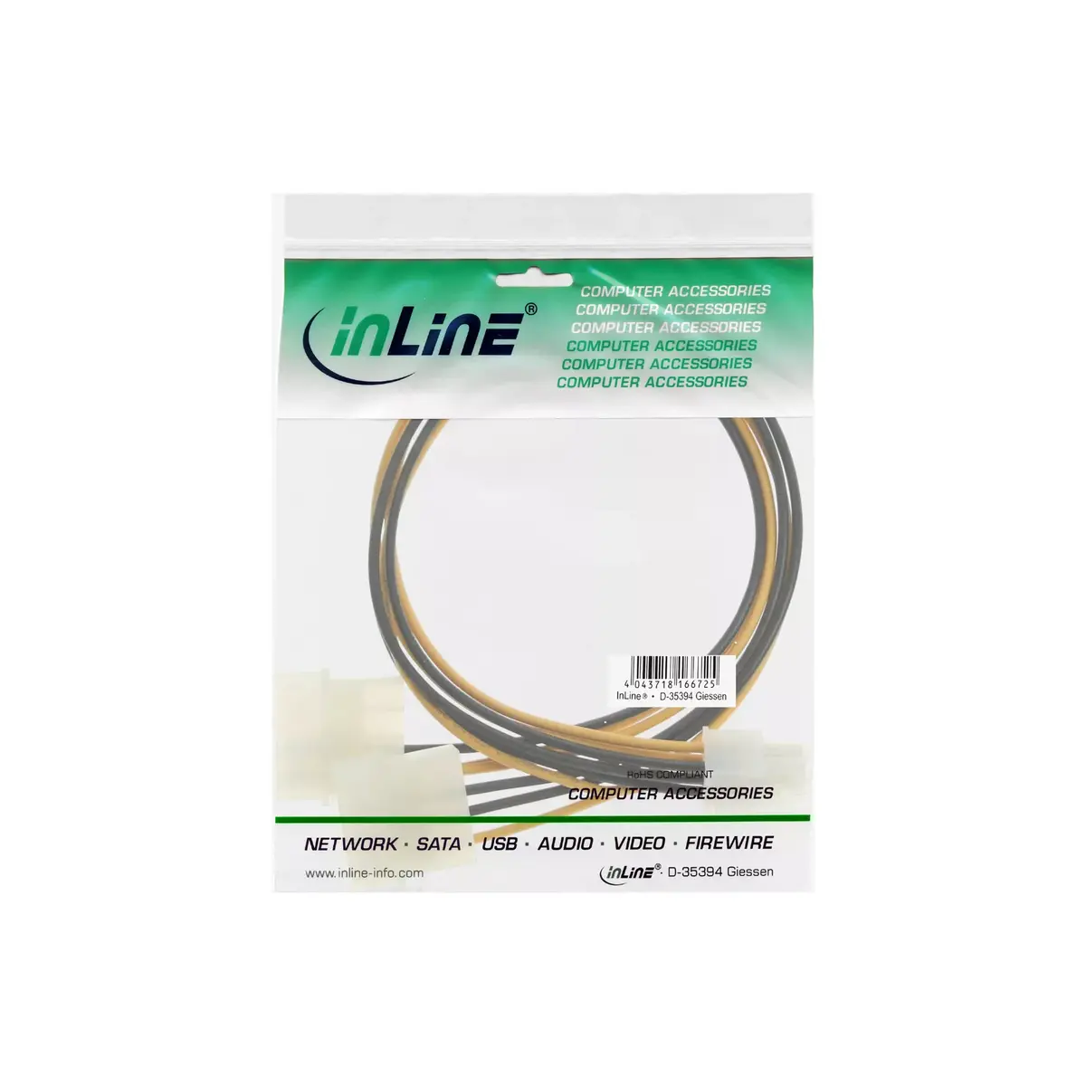 InLine Power Adapter Cable 2x 5.25" / 6 Pin PCI-E Photo 2