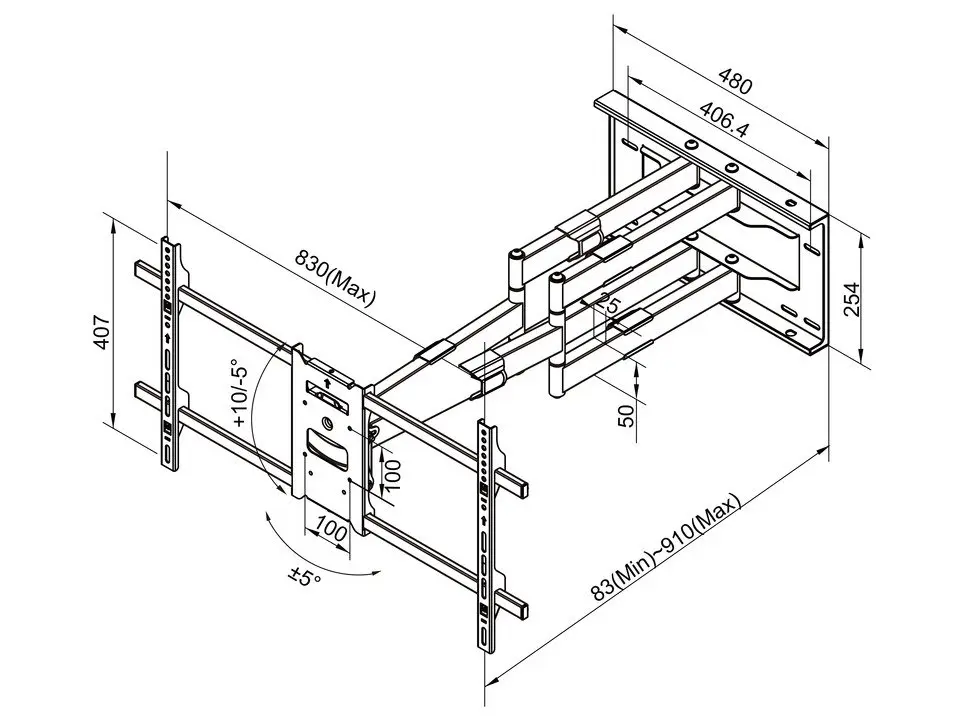 Кронштейн Multibrackets M Universal Long Reach Arm 910mm HD Dual Photo 24