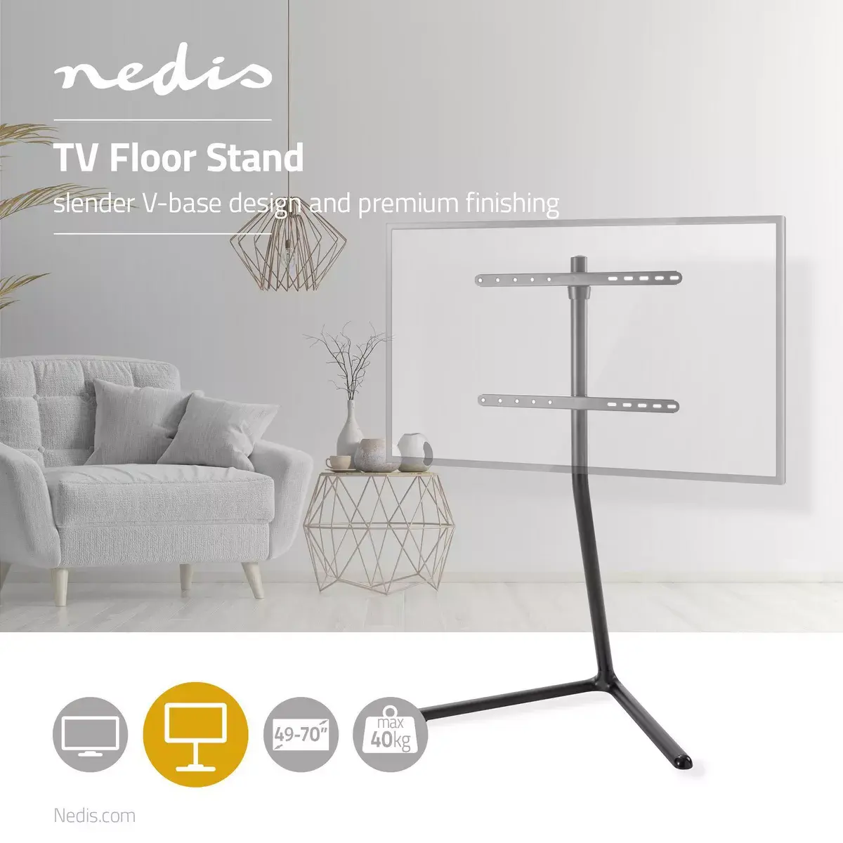 Nedis TVSM5250BK настенное крепление для 49–70" Photo 2
