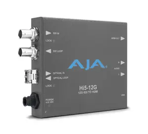 AJA Hi5-12G-R Active Video Converter supporting maximum resolution 4096 x 2160 in Grey