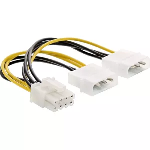 InLine barošanas adaptera kabelis 2x 5.25" male / 8pin PCI-Express male 0.15m