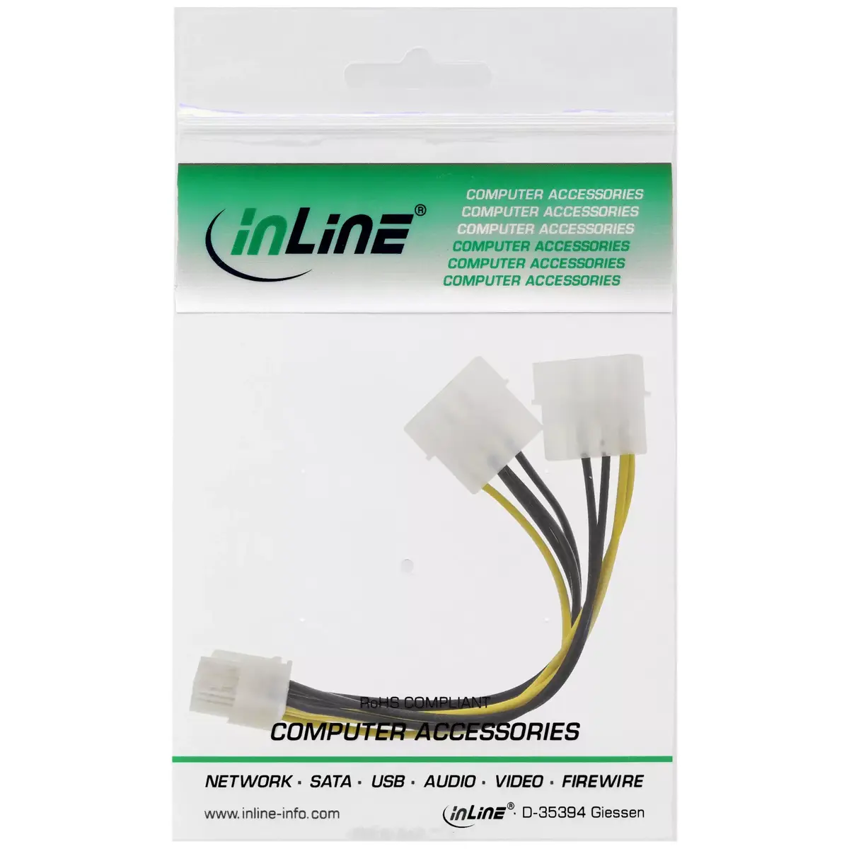 InLine barošanas adaptera kabelis 2x 5.25" male / 8pin PCI-Express male Photo 2
