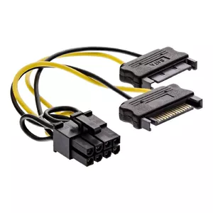 InLine Power adaptor cable 2x SATA male / 8pin PCI-Express male 0.15m
