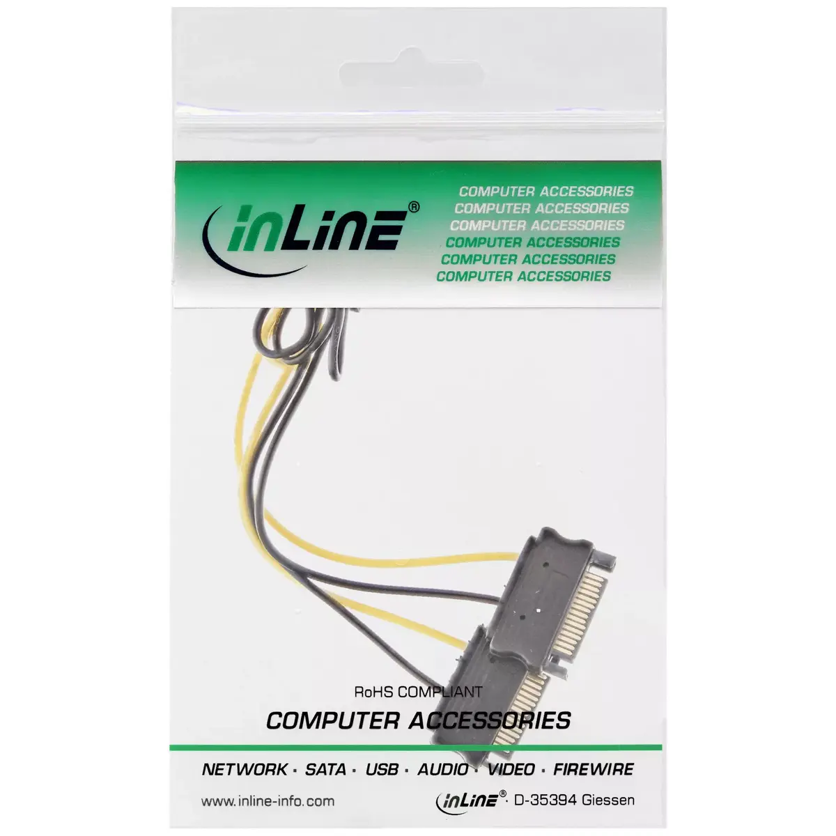 InLine Power adaptor cable 2x SATA male / 8pin PCI-Express male Photo 3