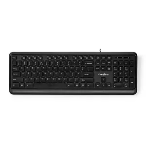 Nedis KBMU200BKUS tastatūra Office USB QWERTY US International Melna
