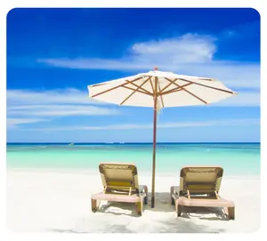 Fellowes Earth Series Mouse Pad Beach Chairs — Plastic mouse pad 228.6×203.2 mm, multicolour, non-slip base