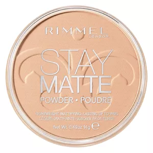 Face powder Rimmel Stay Matte Pressed Powder — shade Sandstorm (hex faddc4)