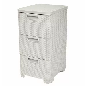 Комод Curver 206314 кремовый, пластиковый шкаф для хранения 33×38×60 см