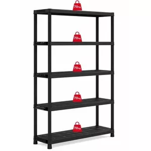 Grāmatu plaukts KIS plastmasas plauktu vienība 5 plaukti 120×40×187 cm, modelis 237354