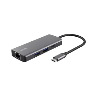 USB Hubs Trust Dalyx 1000 Mbit/s Sudrabs USB Type-C HDMI Gigabit Ethernet