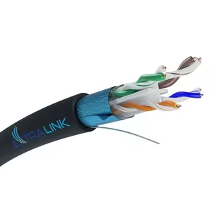 Network Cable Extralink Twisted pair CAT6 FTP (F/UTP) V2 Outdoor 305M Black
