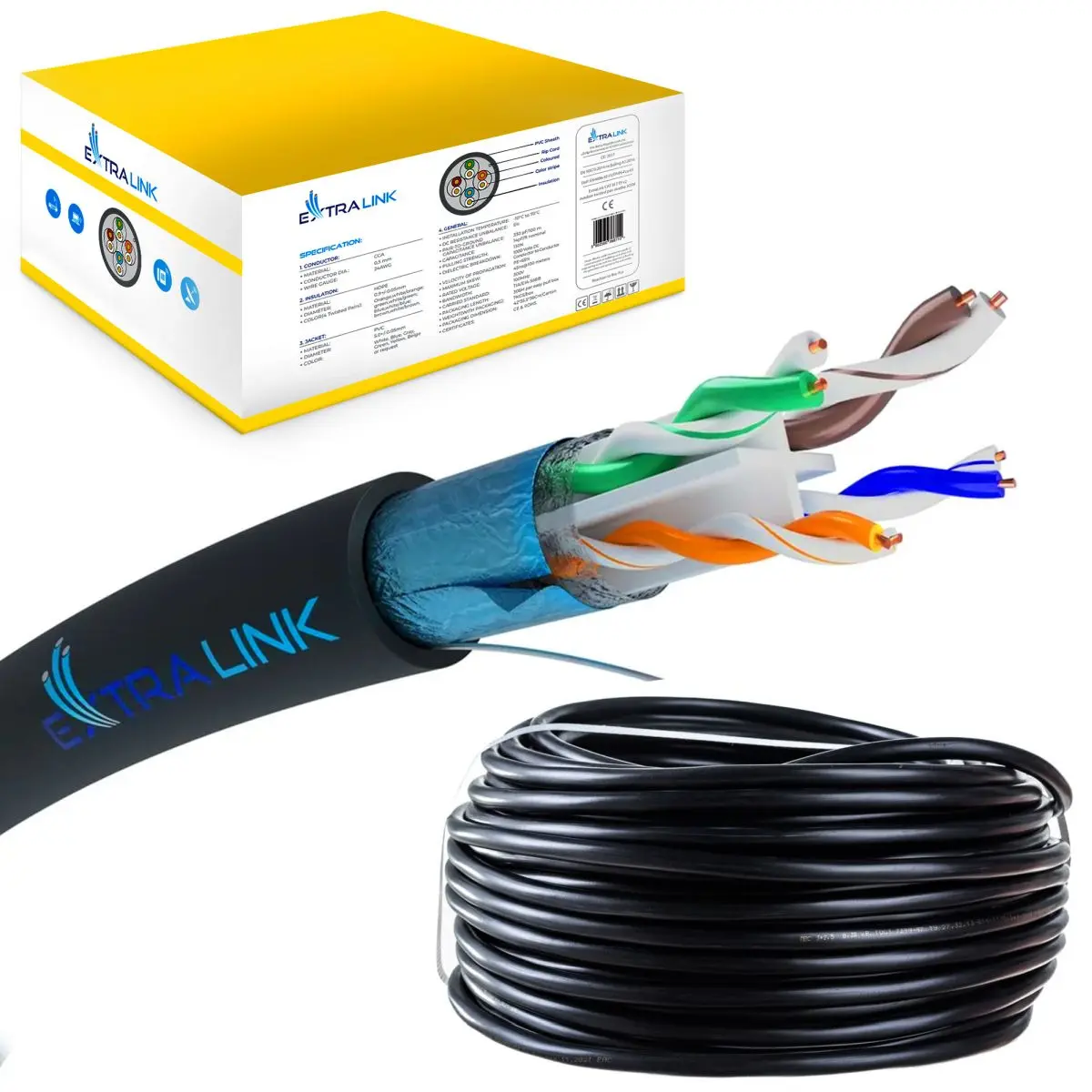 Extralink Twisted pair CAT6 FTP V2 Outdoor 305M Photo 8