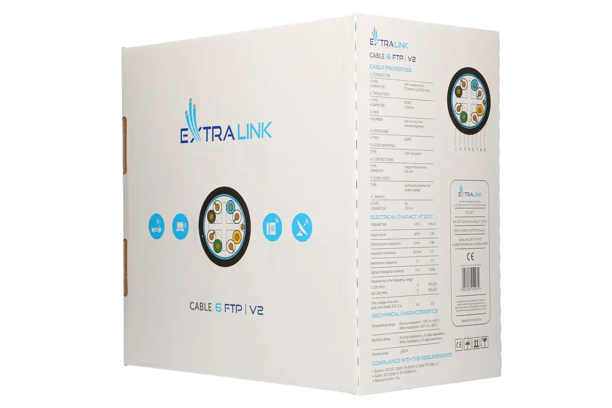 Extralink Twisted pair CAT6 FTP V2 Outdoor 305M Photo 10