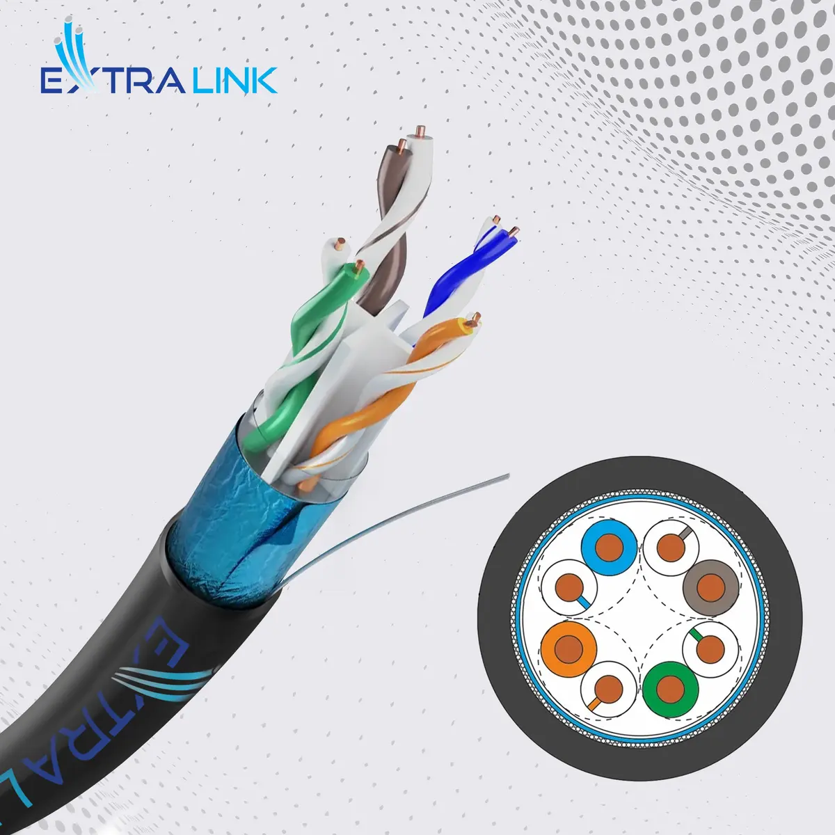 Extralink Twisted pair CAT6 FTP V2 Outdoor 305M Photo 15