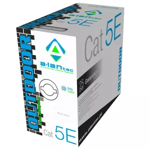 Networking cable A-LAN KIU5OUTZ305 U/UTP Cat5e, 305 m, 24 AWG, 100 MHz, grey