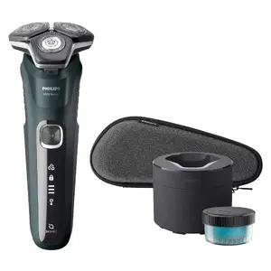 Электрическая бритва Philips Series 5000 S5884/50 роторная с триммером черный зеленый аккумулятор USB моющаяся